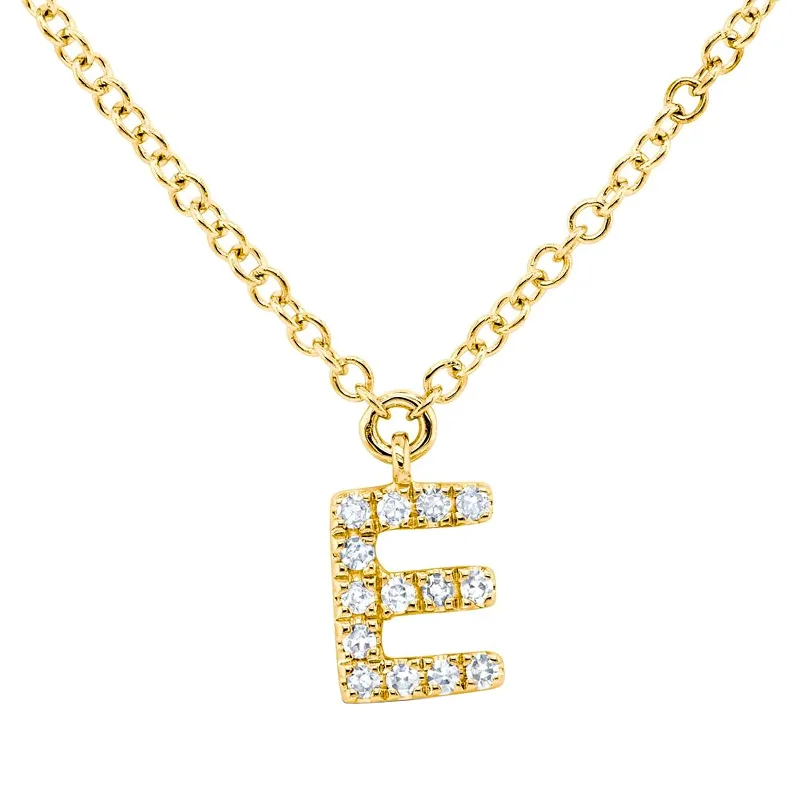 Diamond Initial Pendant - Letter E