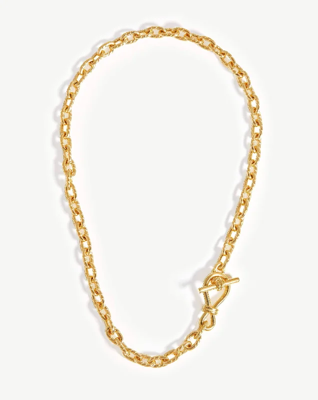 Twisted Link T-Bar Chain Necklace